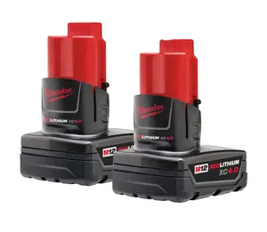 Milwaukee M12 48-11-2440 2-Pack REDLITHIUM XC4.0 12V 6Ah Power Tool Battery Pack with REDLINK Intelligence & All-Weather Performance
