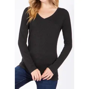Basic Long Sleeve V-neck Tee #101LR
