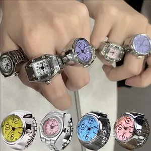 Ring Watch New Hot Selling Creative Alloy Shell Finger Circular Dial Couple Men And Women