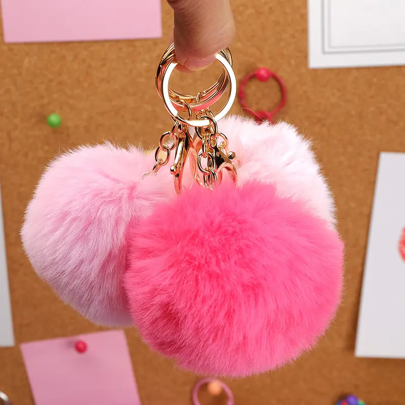 Fur Ball Keychain Fur Ball Plush Ball Backpack Pendant Key Accessory Gift Wholesale custumes tiny  trinkets