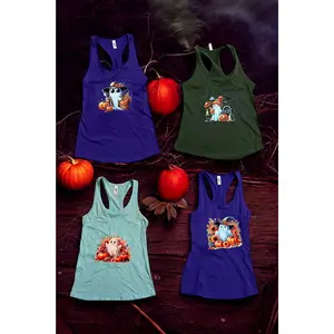 Cute Ghost Tanks - Women's Sleeveless Tops, Comfortable Design for Halloween, Available in Various Colors