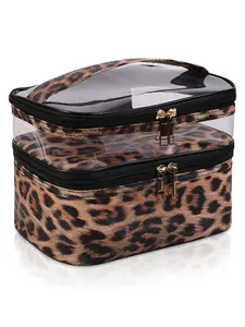 Double-layer Cosmetic Bag Makeup Bag Travel Makeup Bag Makeup Bags for Women Cosmetics Cases Portable Waterproof Foldable Makeup Storage Bag