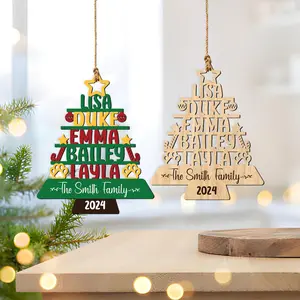 Personalized Family Name Christmas Ornament 2025 Hanging Decor, Family Name Tree Ornament Hanging Decor, Family Ornament, Christmas Tree Ornament With Family Names