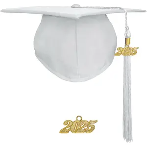 Matte Graduation Cap with 2025 Tassel for Adults High School and Bachelor Master
