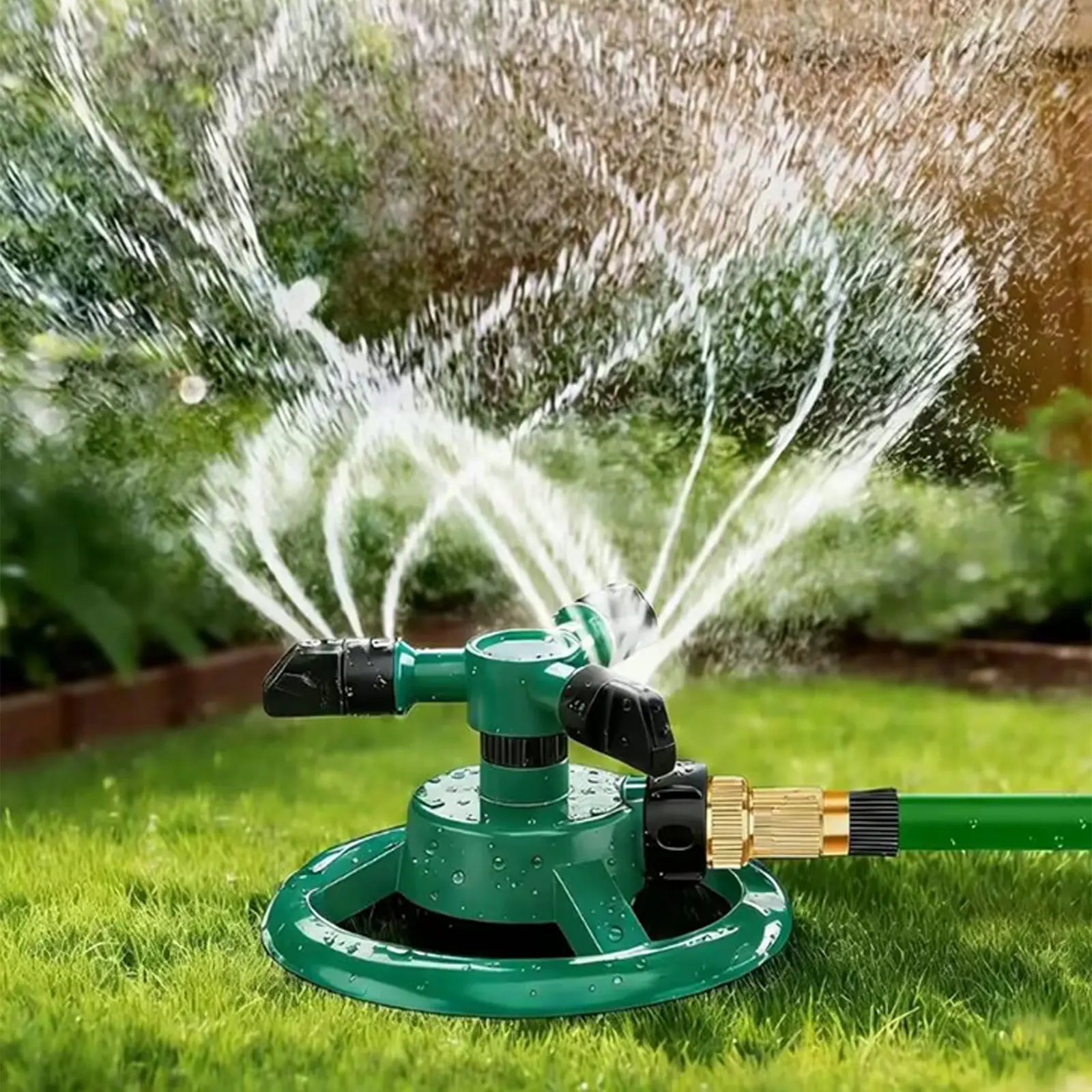 360 Degree Rotating Lawn Sprinkler, Automatic Garden Watering System, Large Area Coverage Irrigation, Heavy Duty Yard Sprinkler for Outdoor Spray, Adjustable Lawn & Garden Watering Device