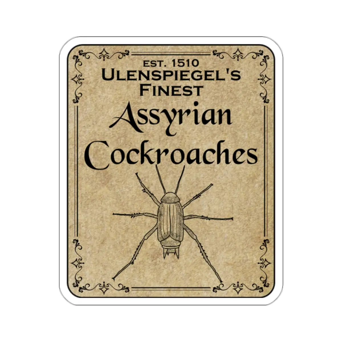 Assyrian Cockroaches Apothecary Label