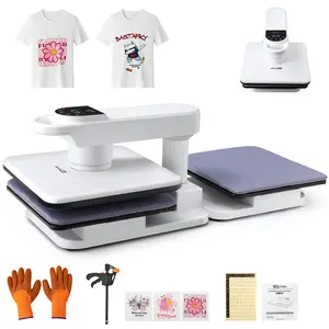 AKEYDIY Dual Auto 15"x15" Heat Press, 360° Swing Away Heat Press Machine for T Shirts with Double Workstation, Professional Sublimation Shirt Press Release Professional Digital, Fast and Uniform T-shirt Printing
