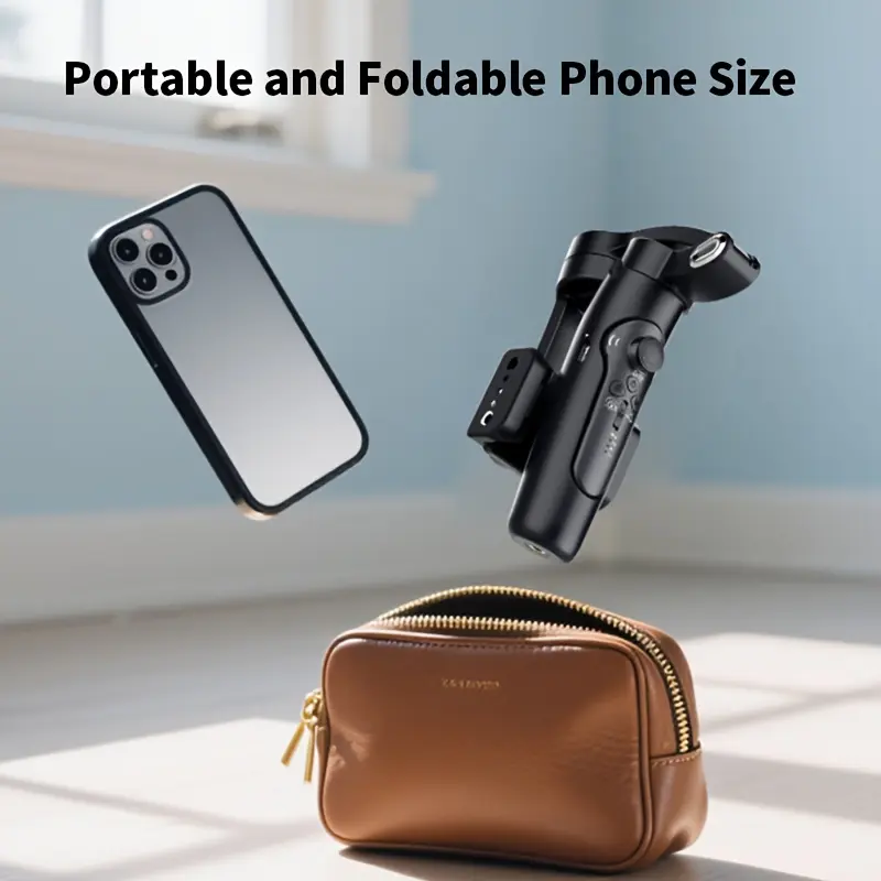 Intelligent AI Tracking Three-axis Stabilizer, Facial Recognition Shooting Gimbal Tracker, Charging Android Interface 2500mAh Battery Capacity 6-8 Hours Long Battery Life Equipped with Magnetic Detachable Multifunctional Remote Control, Foldable And