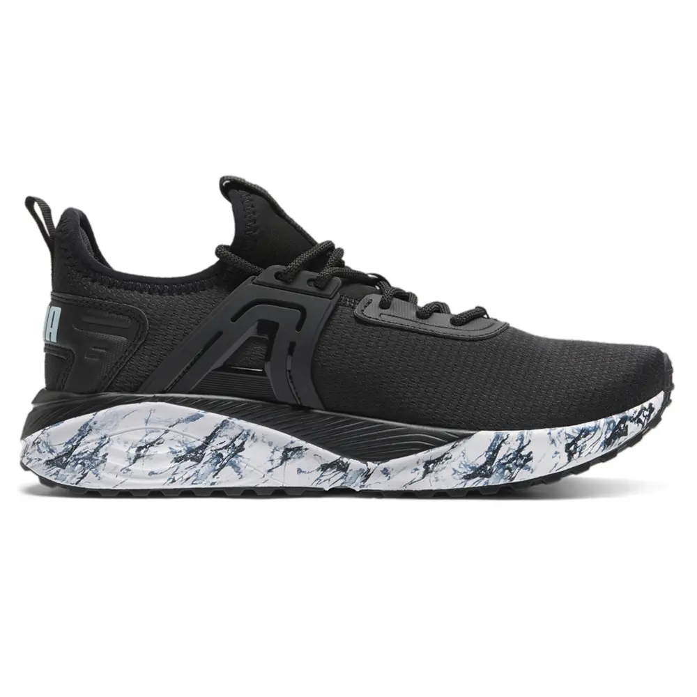 PUMA Womens Pacer 23 Marbleized Lace Up Running Sneakers Shoes - Black