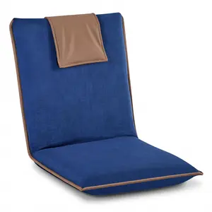 VEVOR Floor Chair, 6 Adjustable Positions Folding Floor Gaming Chair with Back Support, Easy to Carry, Sturdy Metal Frame with Recycled Foam and Suede Fabric Surface, for Reading, Relaxing, Dark Blue