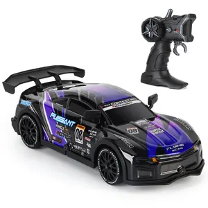 Remote Control Car RC Drift Car 2.4GHz 1:20 Scale 4WD 40KM/H High Speed Model Vehicle with LED Lights Drifting Tire Racing Sport Toy Car for Adults Boys Girls Kids Gift 2Pcs Rechargeable Batteries(Purple)