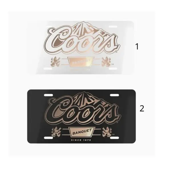 Coors Banquet Black and White License Plate - Aluminum Car Truck Tag & Retro Beer Decor (Gifts for Him, 12x6)