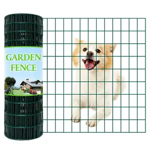 HITTITE 12.5GA Wire Fence Rolls 24''/36''/48''/60''/72''Hx 50'L & 48''/ 60''/72''H x 100'L, Mesh Size 2"X3", Mesh Size 2"X4", Green Garden Fence Chicken Wire Fencing PVC Coated Metal Welded Wire Mesh for Vegetable Border Plant Protection Poultry Netting