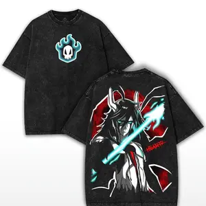 Ulquiorra Bleach Oversized Tee – Washed Vintage Anime Shirt Featuring Resurrection Form with Hollow Wings | Trending Otaku Drop