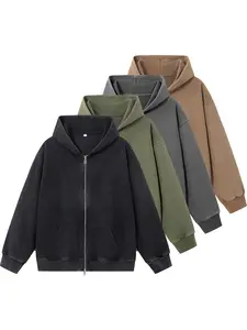 CCCMAI Cardigan hoodie men's hooded casual outdoor warm men's jacket American solid color zipper hoodie college style simple fashion versatile