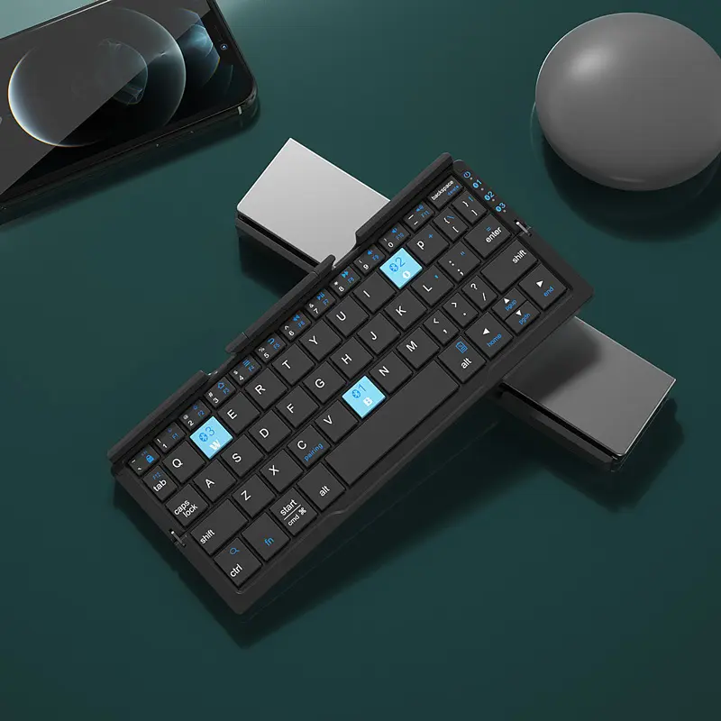 PocketType️ IOS, Android Wireless Mini Folding Bluetooth Keyboard With Stand