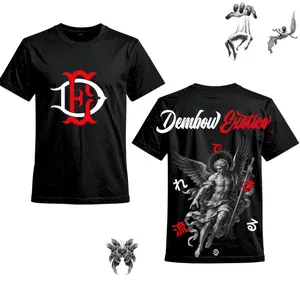 DembowExotico Exotic T-Shirt with Red Question Marks and Bold Logo Design for Follow Us on Instagram Unique Fashion Figure