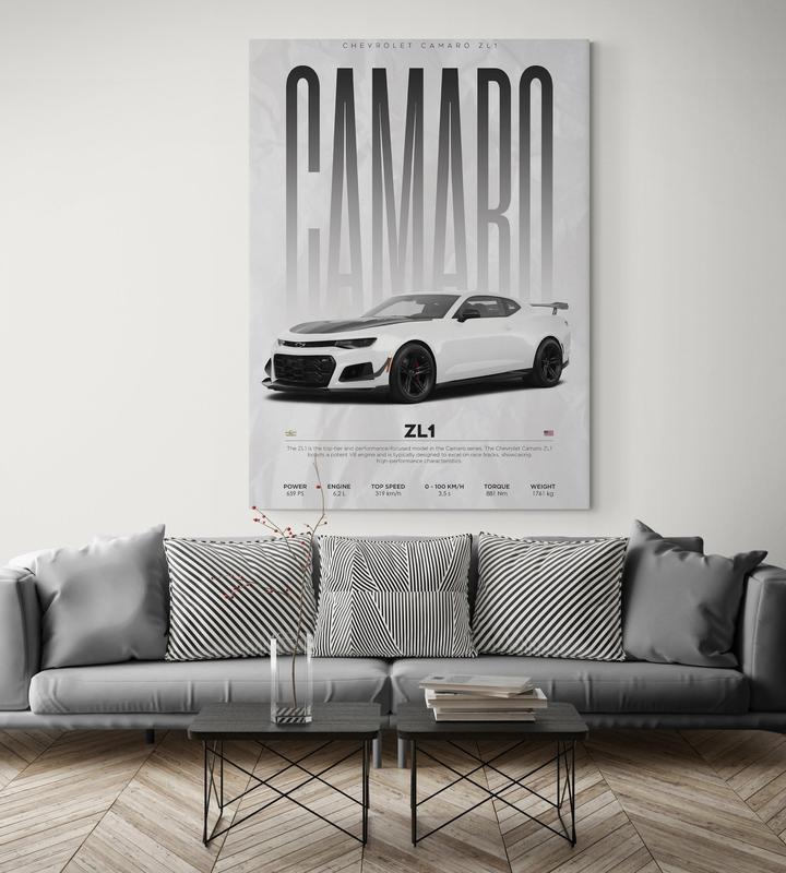 Chevrolet Camaro ZL1 Poster Home Decoration Wall Print Unframed Artistic Room Gift USA Made High-Quality Print