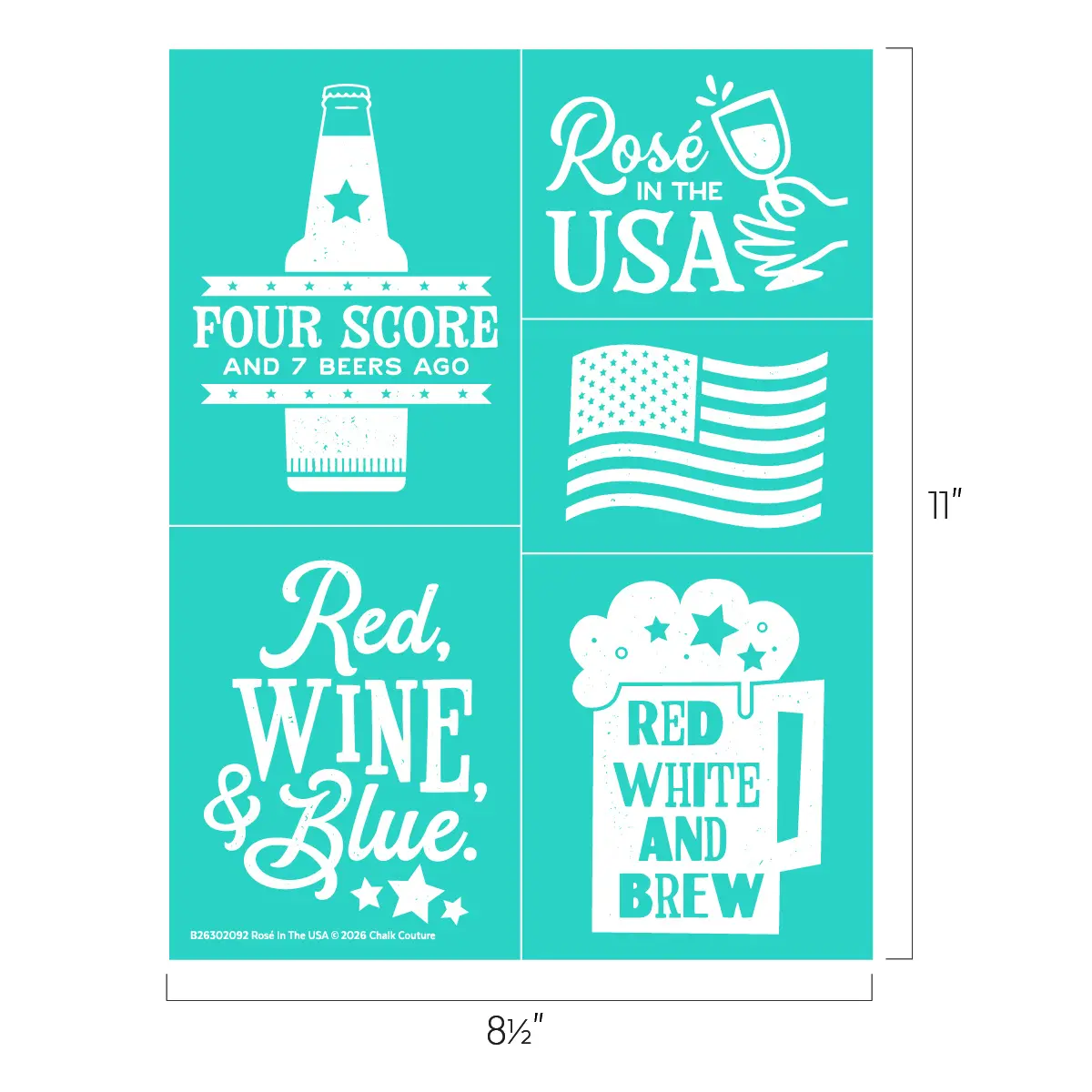 Chalk Couture Rose In The USA Stencil, DIY Craft