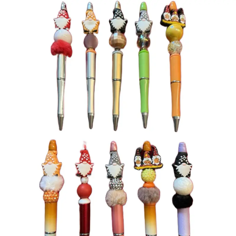 10 Gnome Beaded Focal Pens Great for gifts, party favors Fun writing pens