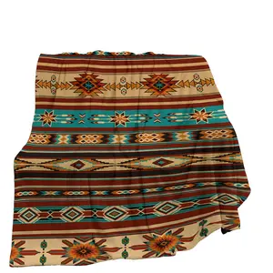 Navajo Style Geometric Blanket, 100% Ultrafine Fiber, Warm and Comfortable, Suitable for Sofa, Bed, Office, Travel, All-Season Gift