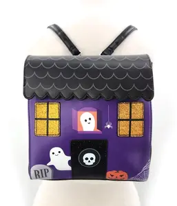 Spooky House Mini Leatherette Backpack