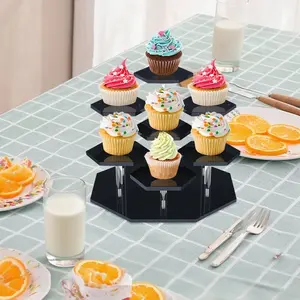 Staircase Style Action Figure Display Stand, Christmas Party Cake Rack, Hexagonal Base, Multi-Layer Screw Fixing, Home Decor Organizer