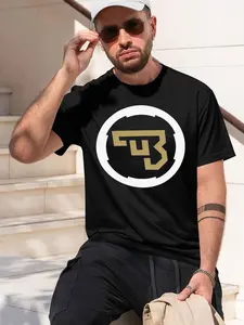 CZ USA LOGO 2026 new model Black/White Tee Stylish & Comfortable Loose Crew Neck Short Sleeve T-shirts Versatile On Trend Eye Catching Printed Graphic Casual Streetwear Tee for Daily Wear Outings & Leisure