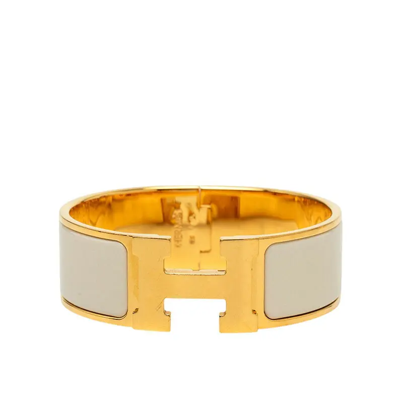 Pre-owned HERMÈS Gold-plated Small Leather Goods Hermes Clic Clac H PM Bracelet