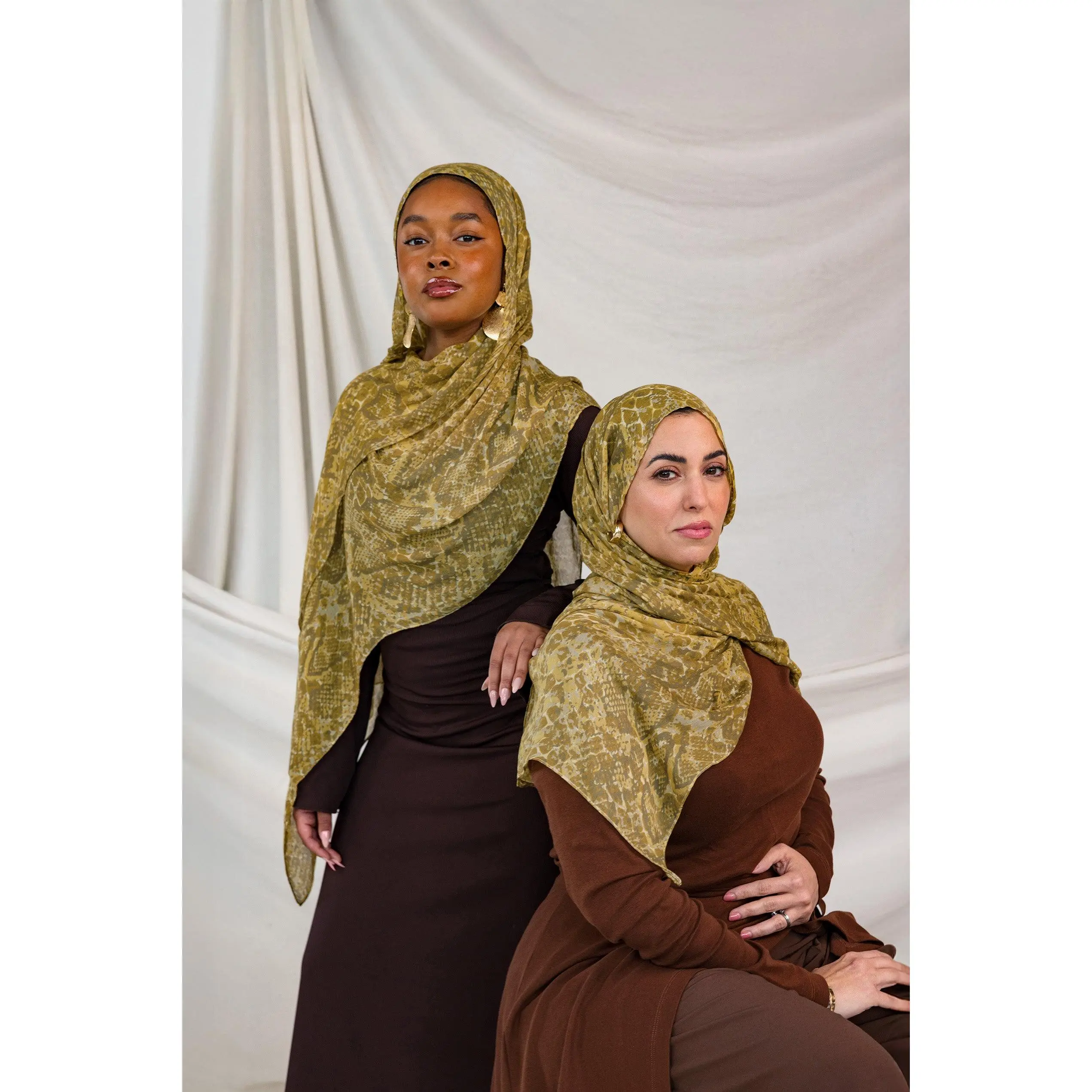 VELA Golden Cobra Print Modal Hijab - Luxe, Lightweight, and Breathable Scarf for Everyday Modest Wear and Hijab Style, Modesty