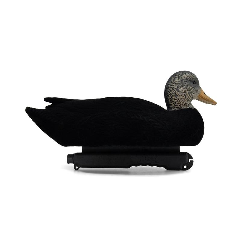 Final Approach LIVE Flocked Black Duck Decoys, 6 Pack