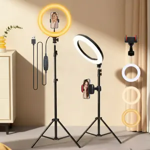 12-Inch Video Light Kit With 63" Adjustable Tripod — Studio-Grade Ring Lighting for Live Streaming, Makeup Tutorial Fill Light & YouTube Videos Universal Phone Holder Included  Designed for March Madness, Spring Break, World Cup & Easter Content Creation