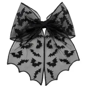 Bat Lace Hair Bow Clip