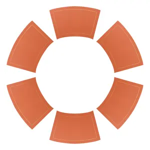 REGALWOVEN 6Pcs Round Table Placemats, Wedge Faux Leather Placemats Heat Resistant, Wipe Clean 20x12 Inch Orange