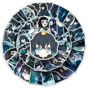 Cool Anime Boy Stickers Pack (5–100 Pcs) – Aesthetic Samurai Sword Vinyl Decals Waterproof for Laptop, Water Bottle, Journal, Phone, Suitcase – Gift for Anime Lovers & Teens