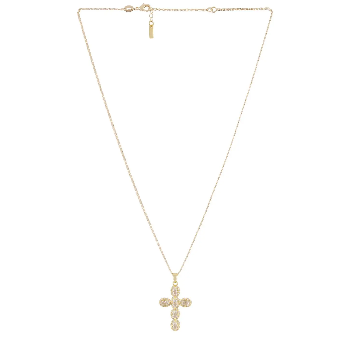 Natalie B Jewelry Cara Cross Necklace in Gold