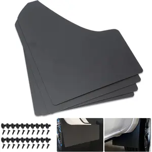 Car Mud Flaps Universal Fit Black Splash Guards (4 Pack) with 20 Pieces 6mm Fastener Rivet Clips