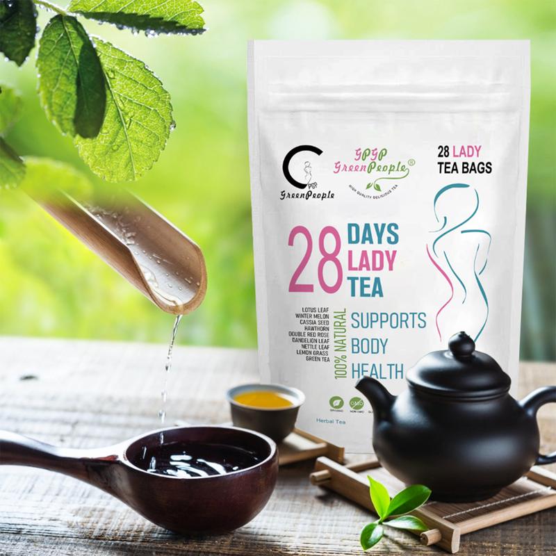 *(2 Pack) 28 Days Lady Herbal Tea - Be like Lighting, Supports Body Health, Non GMO, Vegan, All Natural Teas, Reduce Bloating, Herbal Tea Supplement