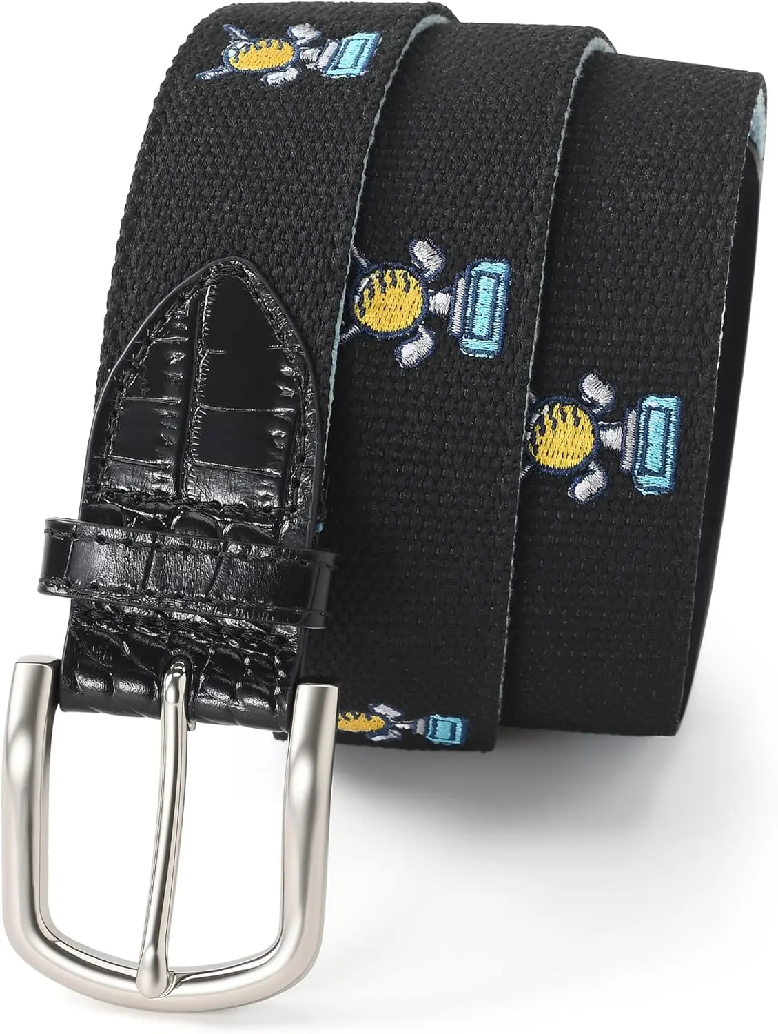 Black Belt With Golf Cup Embroidery