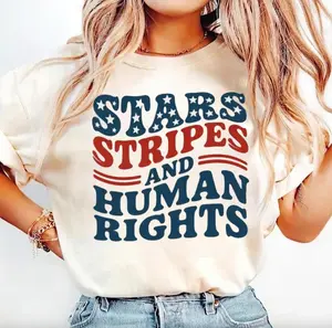 4th of July Feminist Shirt, Stars Stripes And Human Rights Shirt, Fourth Of July Shirt, Liberal Feminist American Tee, Girl Power USA Tee Gift For Her