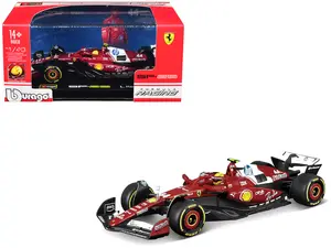 Ferrari SF-25 #44 Lewis Hamilton Formula One F1 "World Championship" (2025) with Display Case 1:43 Diecast Model Car by Bburago