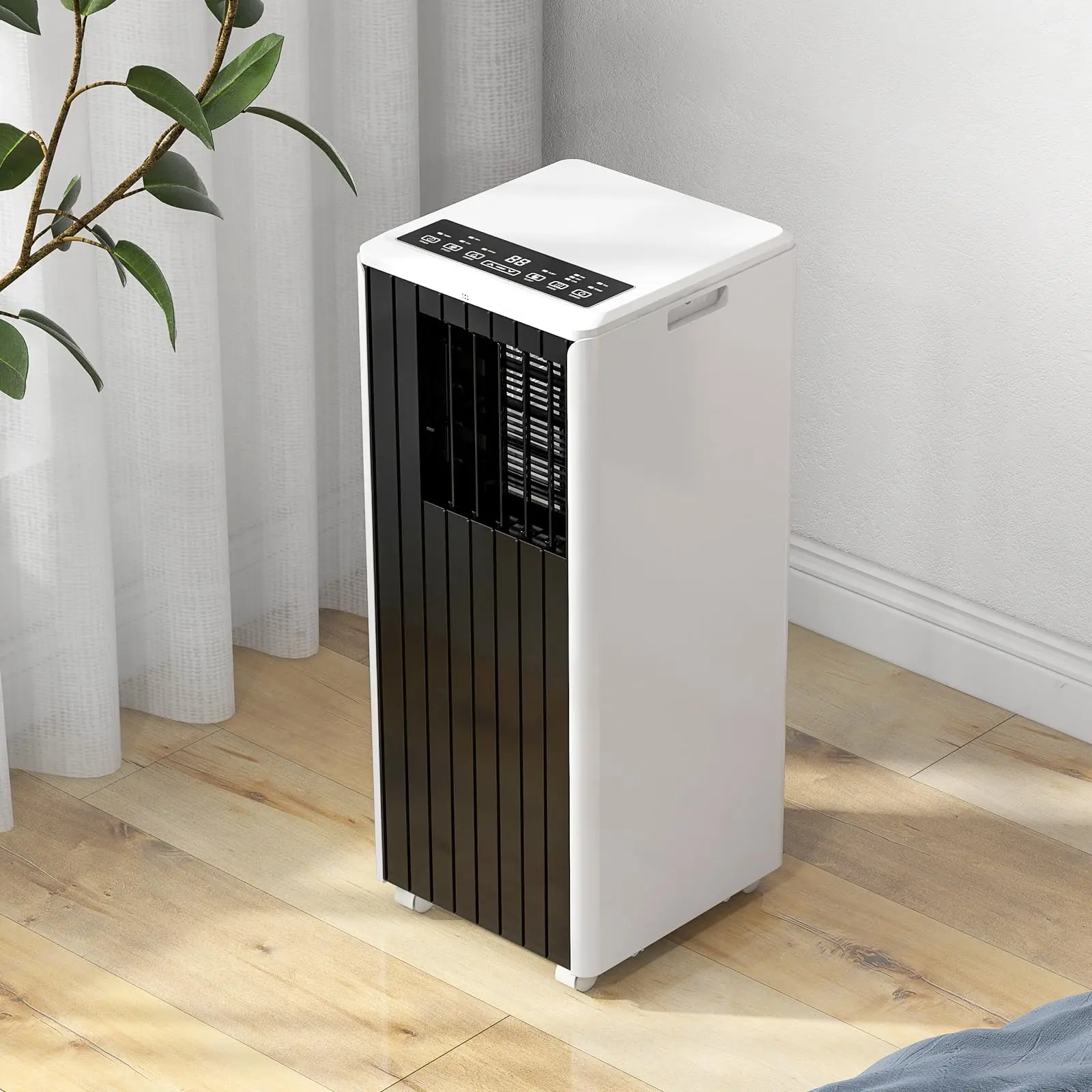 Garvee 8000 BTU Portable Air Conditioner - 3-in-1 Cooling, Dehumidifier & Fan with Quiet Sleep Mode, Energy Efficient, Remote Control, 24H Timer, Window Kit, Caster Wheels, LED Display, Easy Installation, Ideal for Medium Rooms Up to 350 Sq.ft, None