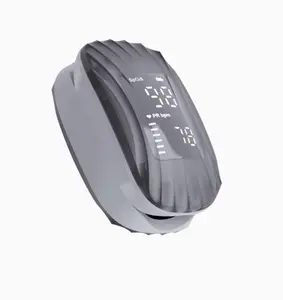 Gray Magnetic Pulse Oximeter, Fingertip Pulse Oximeter with Magnetic Wireless Charging, Bright Backlit Display, Portable Design for Home, Travel & Sports Use