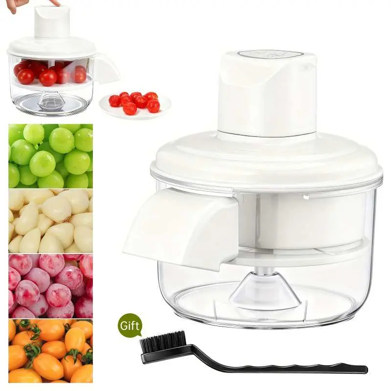Automatic Electric Garlic Grape Peeler - 1-Button Operation, Sturdy Food-Grade Plastic, Detachable Stainless Steel Blade, Kitchen Utensil