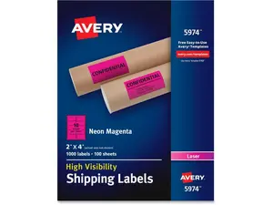 Avery High-Visibility Neon Shipping Labels