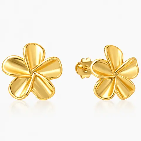 EVRY JEWELS Gold or Silver Plated Women's Hibiscus Earrings