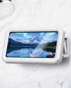 Shower Phone Holder Waterproof - 480° Rotatable Retractable Adjustable Phone Case for Shower - Bathroom Accessories Wall Mount Phone Holder for iPhone 17/16 Pro Max, S25 Ultra,4-7" Cellphones