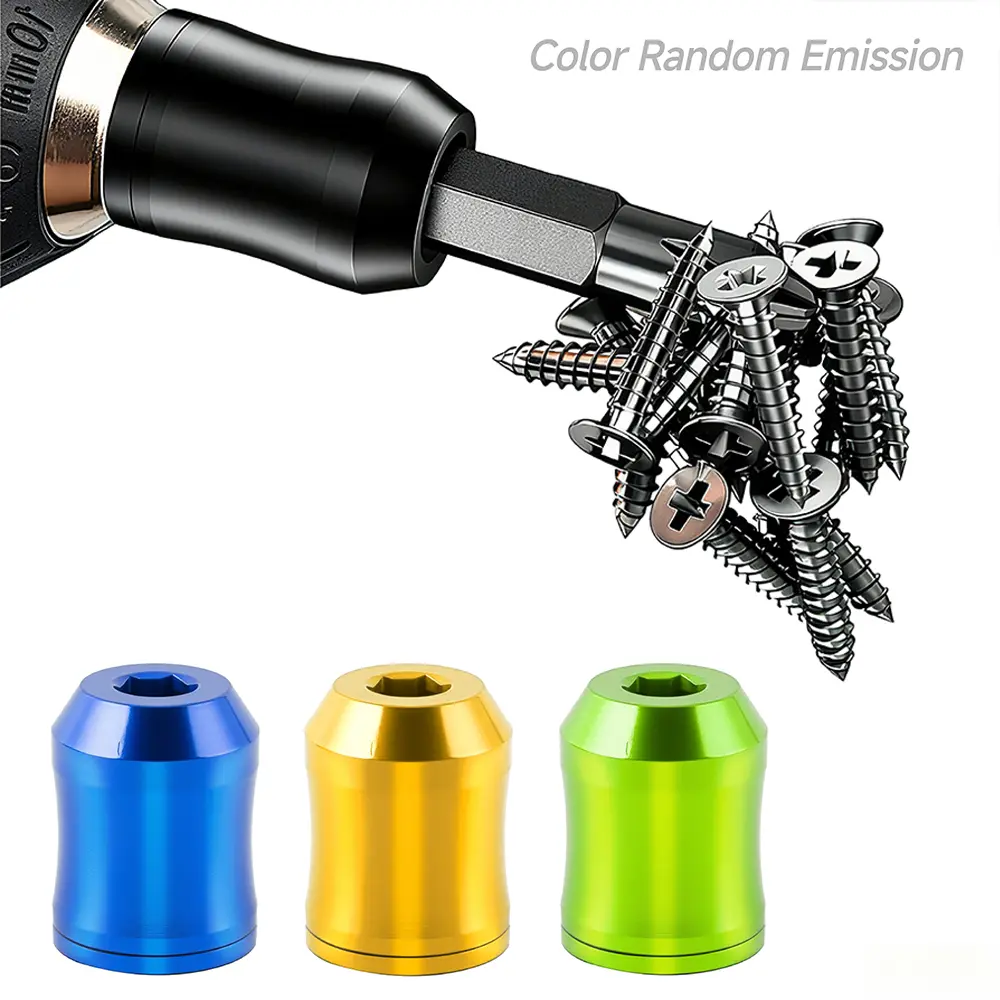 Magnetic Screw Ring, 1/4 Inch/ 6.35 mm Universal Magnetic Screw Ring Bit for Hex Screwdriver and Power Bits Screwring Powerbits ，1pcs/2cps