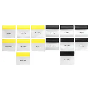 Ezy Dose Reusable 7-Day AM/PM Pill Pouch Set, Black and Yellow, 1 Set