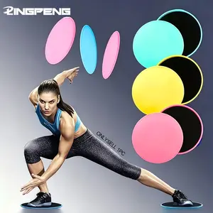 Solid Color Yoga Sliding Discs, 2 Counts Yoga Fitness Foot Sliding Pads, Workout Equipment for Abdominal Core Training, Body Shaping, Yoga Slides